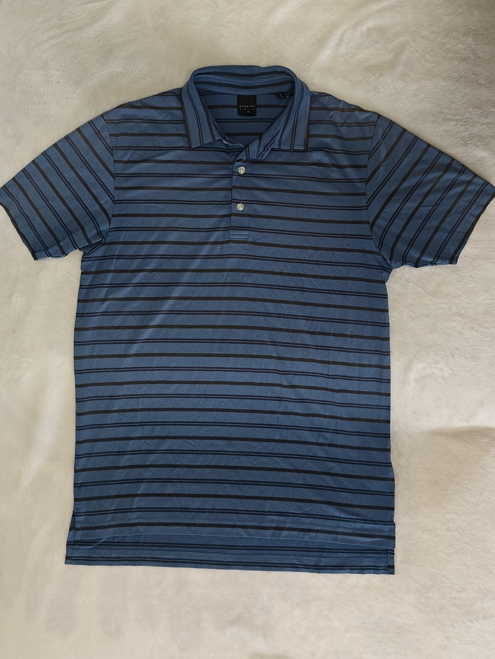 Dunning Golf Men's Blue Striped Polo Shirt - Classic Casual